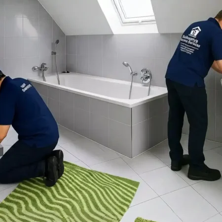 Bathroom mirror installation